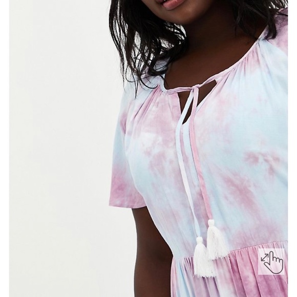 Torrid Tie Dye Tiered Dress 1 XL NWTS - Picture 2 of 6
